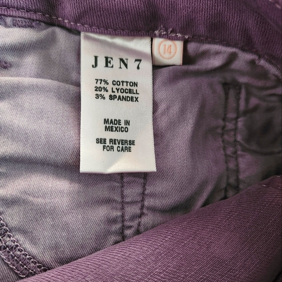 NWT Jen7 7 For all Mankind Purple Cropped Slim Fray Hem Jeans Enhance Me - Picture 4 of 5